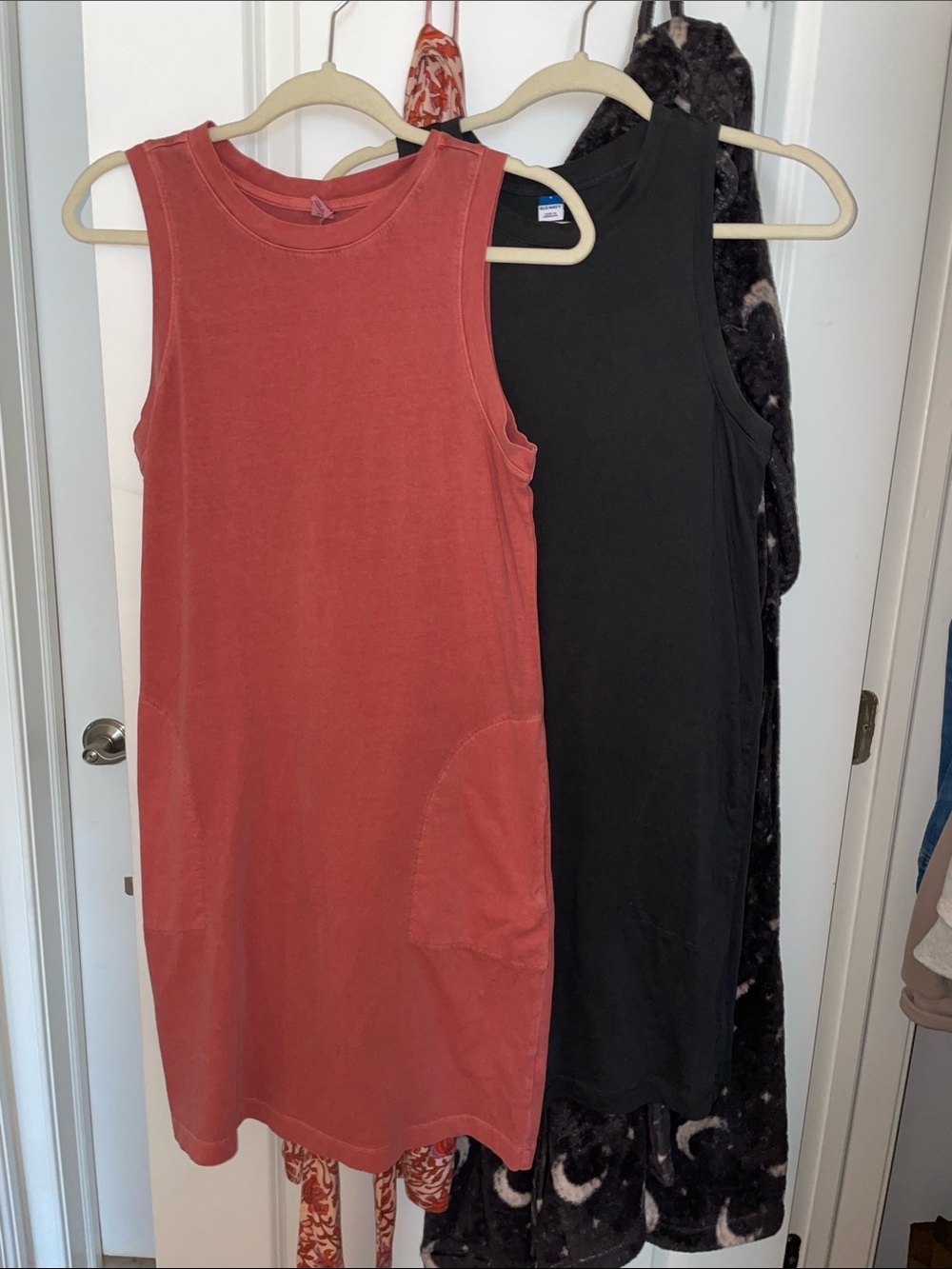 100% Cotton Women’s Sleeveless Tank Dress - Rust and Grey